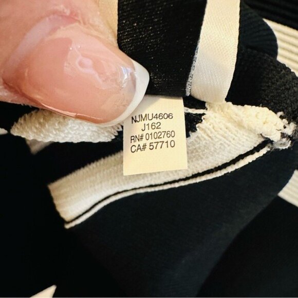 Kate Spade drop waist Scuba dress XXS black ivory stripe fit & flare - Picture 9 of 11